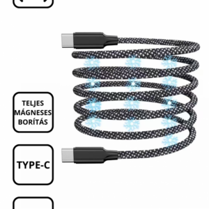 Feltekerhető mágneses Type-C - Type-C kábel