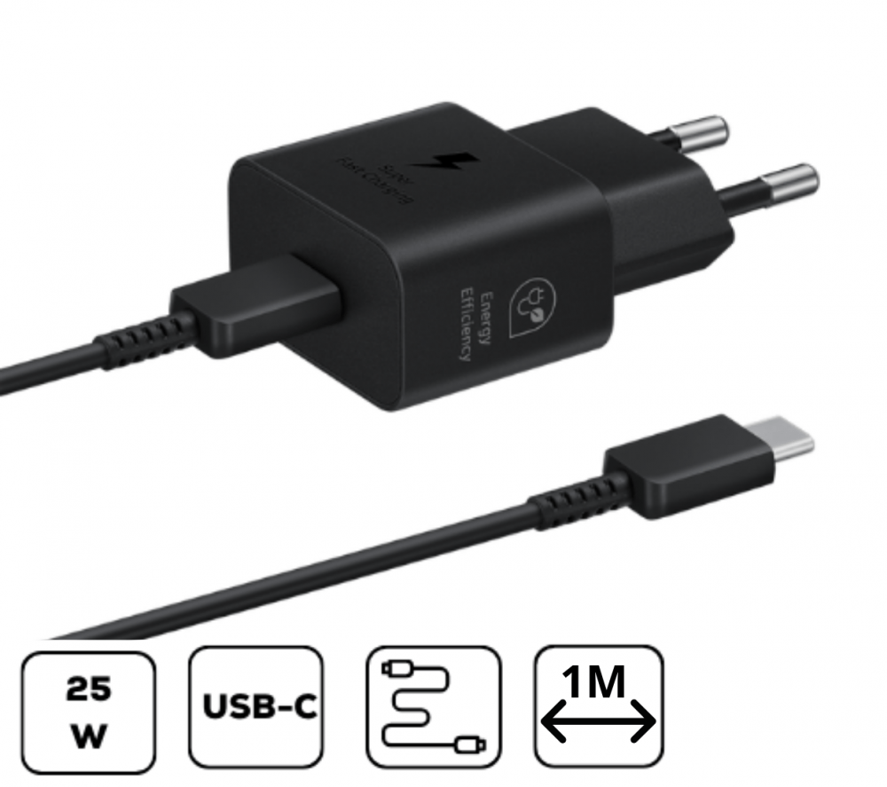 Samsung hálózati adapter kábellel, 25W