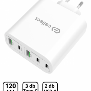 Hálózati gyorstöltő adapter 120W, Fehér