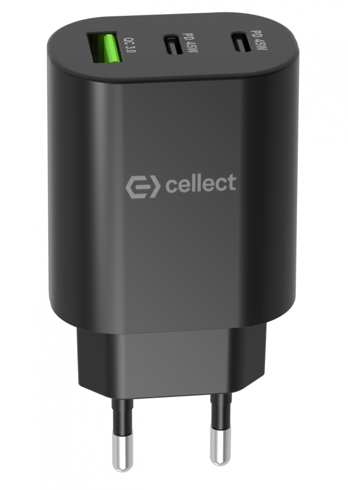 Hálózati gyorstöltő adapter 45W, Fekete - Image 2