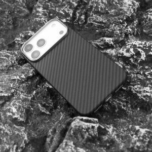 Mágneses aramid karbon tok, iPhone 17 Pro Max, Fekete