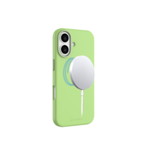 Mágneses puha szilikon tok, iPhone 17, Neonzöld
