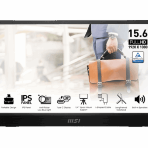 MSI PRO MP161 E2 15.6" FHD Type-C hordozható monitor, fekete