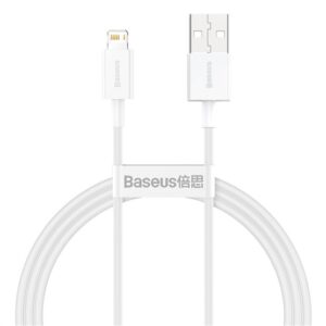 Baseus Superior USB Type-A – iPhone, 2.4A gyorstöltő adatkábel, 1m, fehér