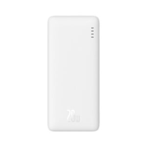 Baseus Airpow gyorstöltő powerbank 10000mAh, 20W, fehér + USB Type-C, 30cm kábel