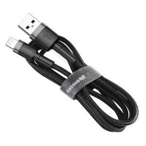 Baseus Cafule USB Type-A – iPhone, 1.5A töltőkábel, 2m, fekete/szürke