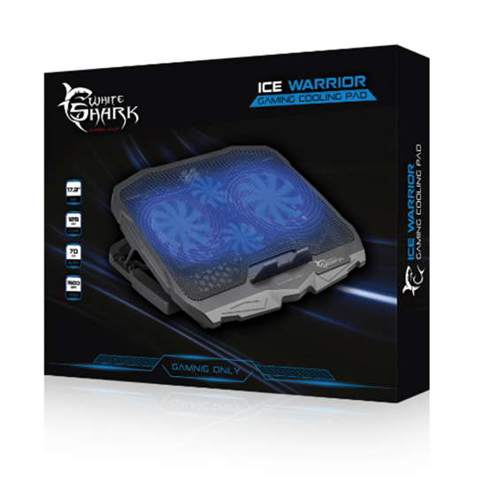 White Shark CP-25  ICE WARIOR Notebook hűtőpad - Fekete - Image 3