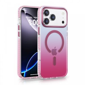 iPhone 17 Pro mágneses tok, Pink-átlátszó