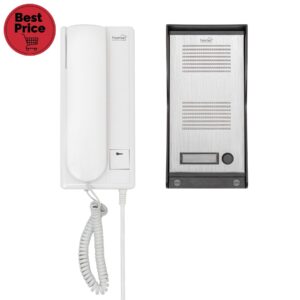 Home DP 22 vezetékes kaputelefon szett, falon kívüli alumínium kültéri egység, kétvezetékes bekötés, zárnyitási lehetőség, IP23 vízállóság, 230V