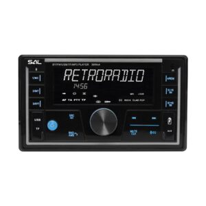 SAL VB5500 SMART autórádió, 4x50W, 2xDIN, FM RDS, USB-microSD, MP3 lejátszó, dupla USB aljzat, telefontöltő, kiválasztható RGB gomb világítás, telefonról is vezérelhető okos autórádió