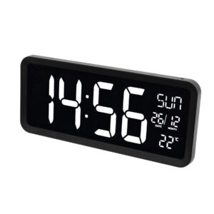 Home LTCJUMBO óra és hőmérő, asztali és fali óra, USB adapter hosszú, 2.5m vezetékkel, a környezethez alkalmazkodó fényerő