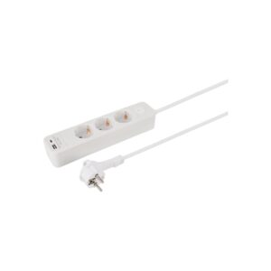 ETM 55.201.23 elosztó, 3 aljzat, kapcsolós, USB-A, USBC aljzat, 1,5 m hosszú