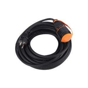 ETM 53.501.21 hosszabbító gumikábel, reteszelhető aljzat, H07RN-F, fekete, 25m