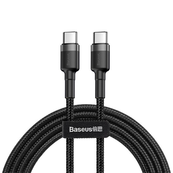 Baseus Cafule USB Type-C, 60W gyorstöltő adatkábel, 2m, fekete/szürke