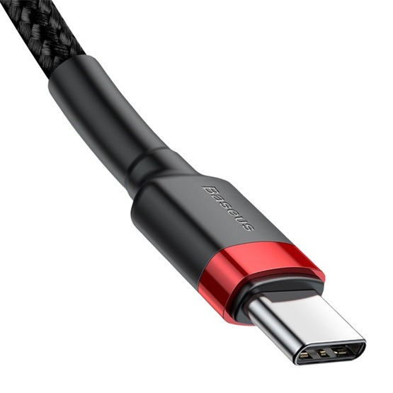 Baseus Cafule USB Type-C, 60W gyorstöltő adatkábel, 2m, fekete/piros - Image 2