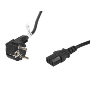 Lanberg CEE 7/7->IEC 320 C13 tápkábel, 5 m, VDE, fekete