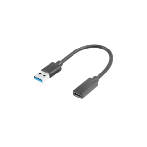 Lanberg USB-C (F) 3.1->USB-A (M) adapter kábel, 15 cm, fekete
