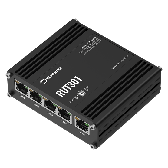 Teltonika router 5xRJ45 port, USB, digitális I/O, RutOS, RMS