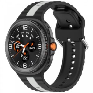 Samsung Galaxy Watch 8/Classic óraszíj fehér csíkokkal,22mm