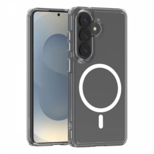 Samsung S26 TPU+PC mágneses szilikon tok, Átlátszó