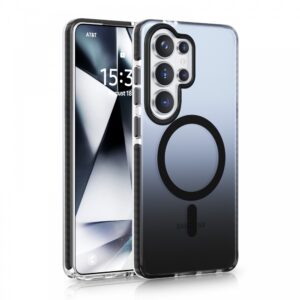 Samsung S26 Ultra mágneses tok, Fekete-Átlátszó