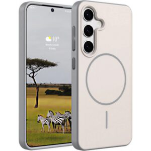 S26 Plus slim ütésálló mágneses tok, Fehér