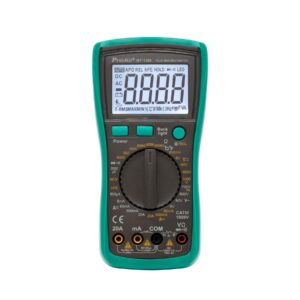 Pro’skit MT-1280 professzionális multiméter, AC/DC áram, feszültség, ellenállás, frekvencia, kapacitás, hőmérséklet, dióda, tranzisztor mérése
