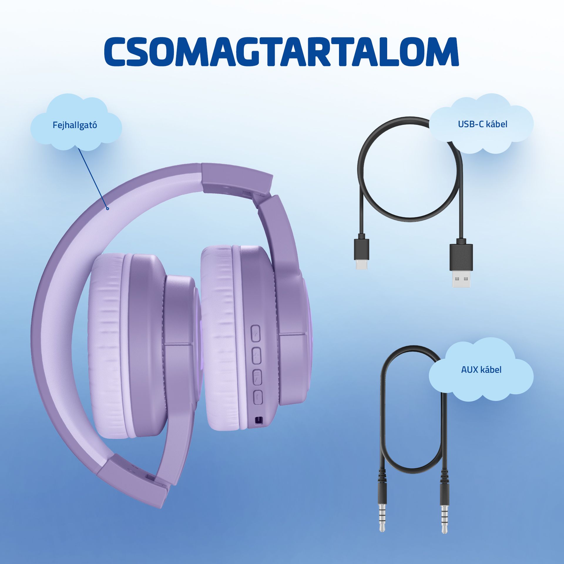 LAMAX GlowKid1 Bluetooth Fejhallgató Rózsaszín - Image 2