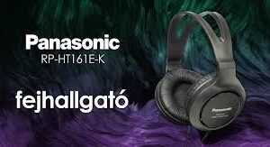Panasonic RP-HT161E vezetékes fejhallgató, fekete.
