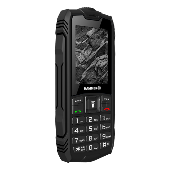 HAMMER Rock 2,4" Dual SIM csepp-, por- és ütésálló mobiltelefon - fekete - Bontott, kipróbált termék - Image 3