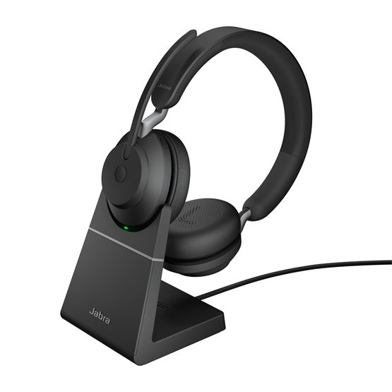Jabra Evolve2 65, Link 390a UC Stereo Desk Stand Black - Image 3