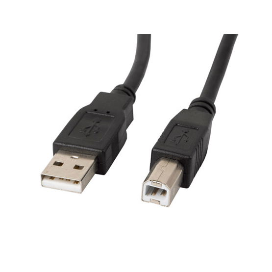 Lanberg USB-A (M)->USB-B (M) 2.0 kábel, 1 m, fekete