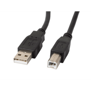 Lanberg USB-A (M)->USB-B (M) 2.0 kábel, 1 m, ferrit, fekete