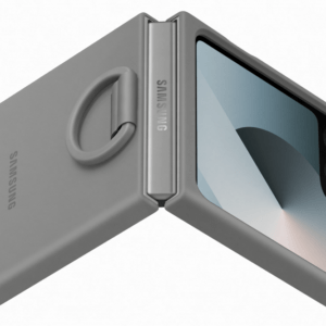 Samsung Flip 6 Szilikon tok gyűrűvel, Szürke