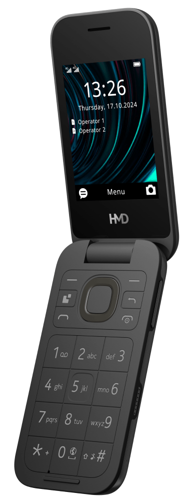 HMD 2660 FLIP 4G DS fekete kártyafüggetlen mobiltelefon - Image 2
