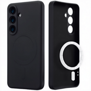 Samsung A57 mágneses szilikon tok, Fekete