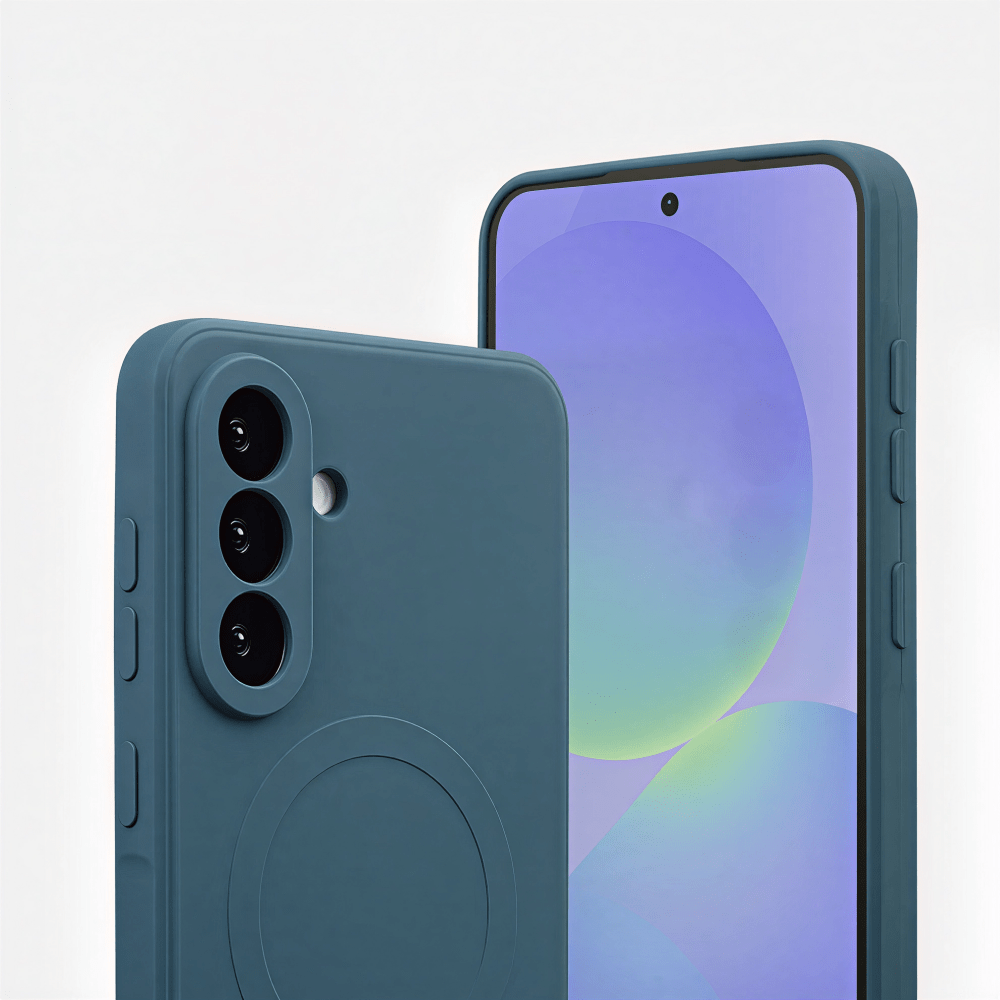 Samsung A57 mágneses szilikon tok, Kék - Image 3