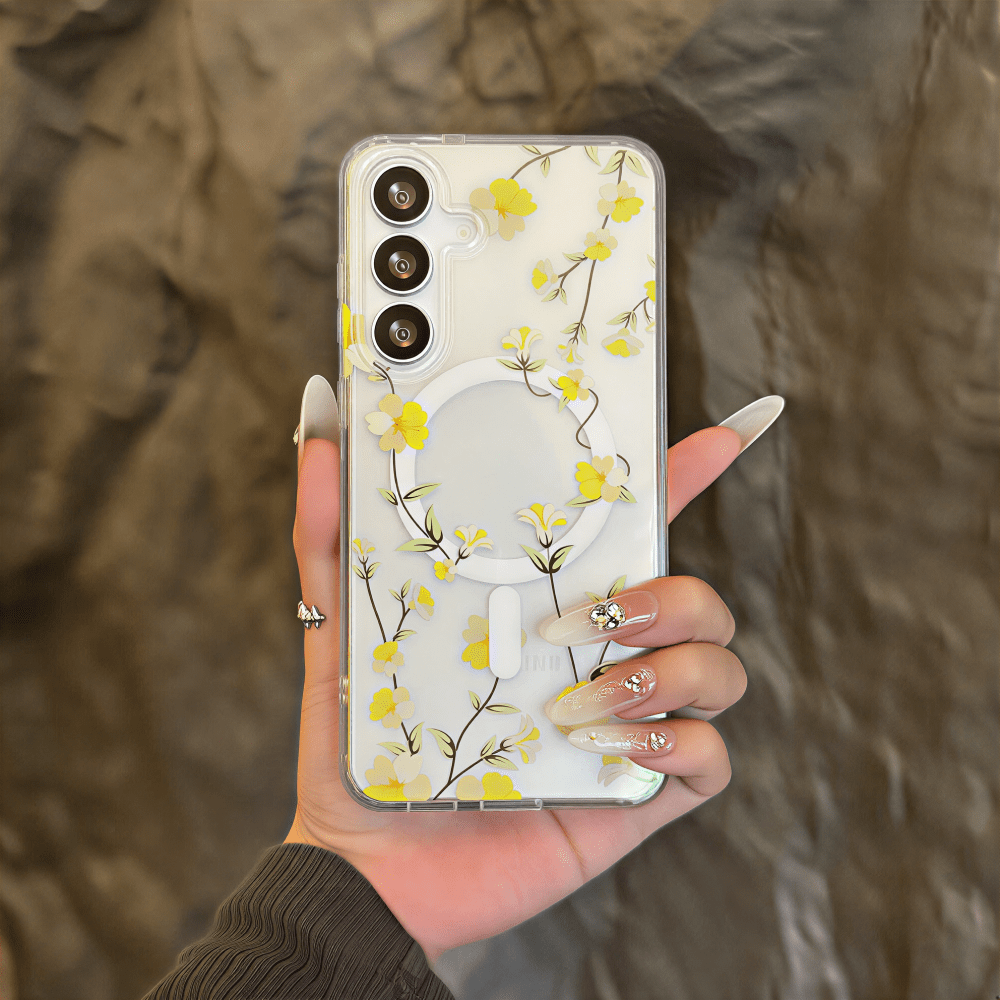 Samsung A57 mágneses dupla lézernyomott tok, Átlátszó - Image 2