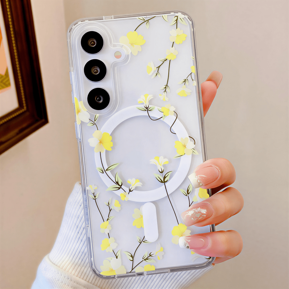 Samsung A57 mágneses dupla lézernyomott tok, Átlátszó - Image 3