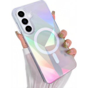 Samsung A57 mágneses gyémántmintás tok, Átlátszó