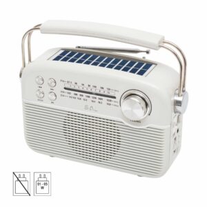 SAL RPR9 napelemes rádió multimédia lejátszóval, FM-AM-SW rádió, Bluetooth, USB és microSD csatlakozás, beépített akkumulátor