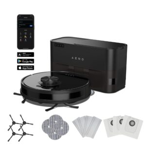 AENO ARC0005S RC5S robotporszívó, 4000 Pa szívóteljesítmény, 2 in 1 portartály, 20 érzékelő és LiDAR, 4 takarítási mód, nedves és száraz tisztítás