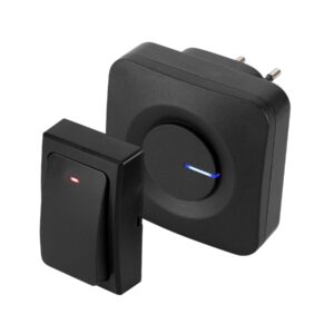 HOME DBK1001AC vezeték és elem nélküli csengő, 100m hatótáv, 36 dallam, szabályozható hangerő, fényjelzés, IP44, kinetikus nyomógomb