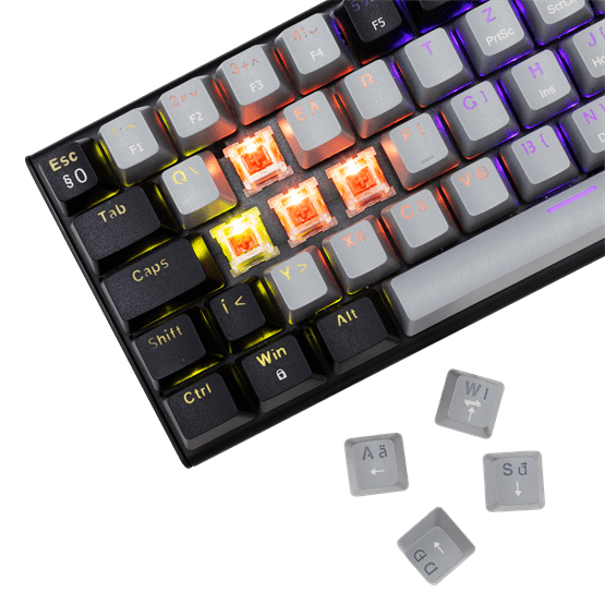 White Shark GK-002713V2-G-B/R-HU WAKIZASHI-2 vezetékes mechanikus gamer billentyűzet - fekete - HU - Image 3