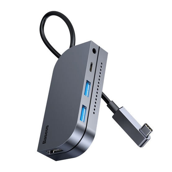 Baseus Bend Angle No.7 USB Type-C HUB, szürke - Image 2