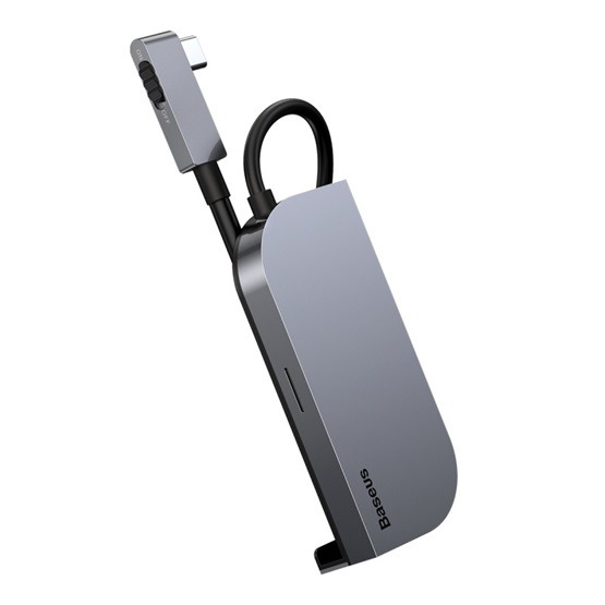 Baseus Bend Angle No.7 USB Type-C HUB, szürke - Image 3
