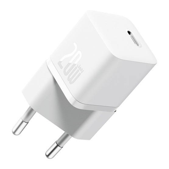 Baseus GaN5 Mini hálózati gyorstöltő 20W, USB Type-C, fehér - Image 2