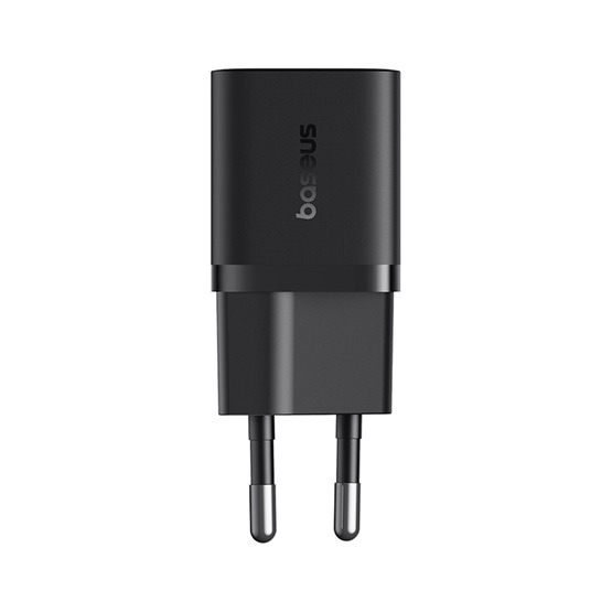 Baseus GaN5 Mini hálózati gyorstöltő 25W, USB Type-C, fekete + 100W USB Type-C, 1m kábel