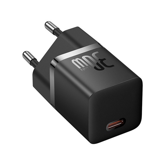 Baseus GaN5 Mini hálózati gyorstöltő 30W, USB Type-C, fekete - Image 2