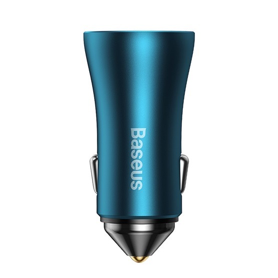 Baseus Golden Contactor Max autós gyorstöltő 60W, USB Type-A + USB Type-C, kék - Image 3